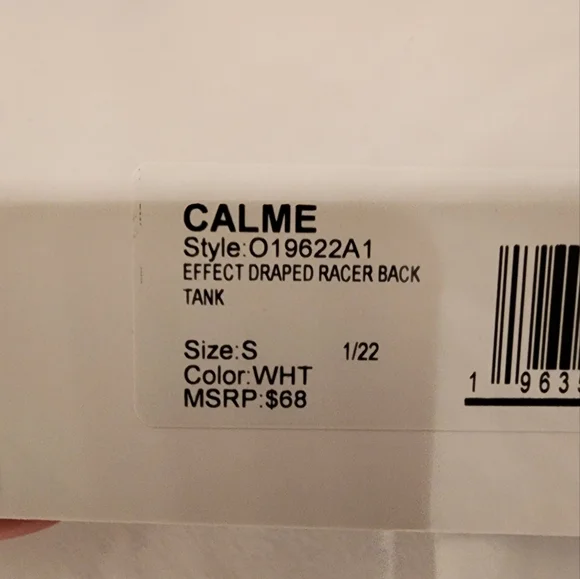 Johnny Was Calme Effect Draped Racerback Tank in White - Picture 9 of 9